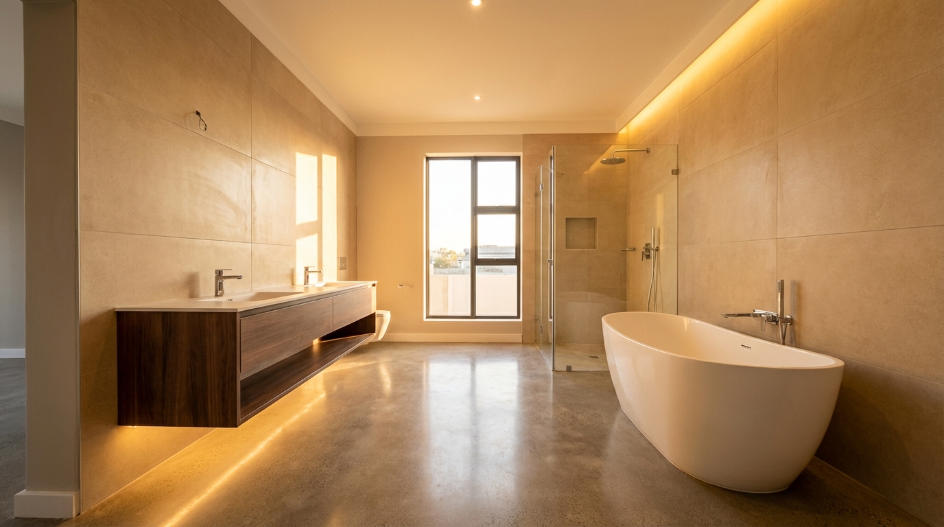 Badsanierung Hamburg – Badezimmer komplett saniert mit Fliesen Dusche und Markensanitär RAUMWERQ