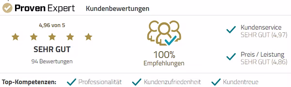 Proven Expert Siegel Kundenbewertung RaumwerQ