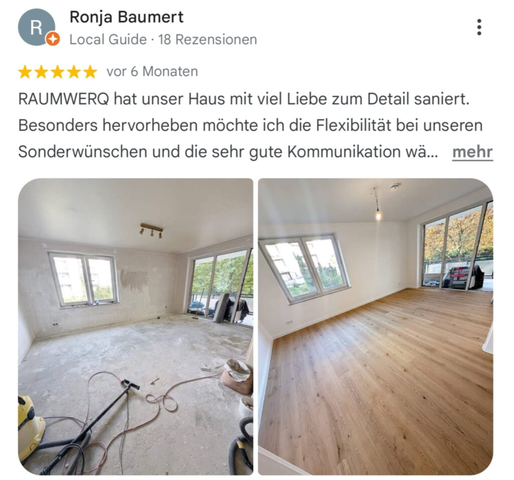 RaumwerQ Kundenbewertung Hamburg